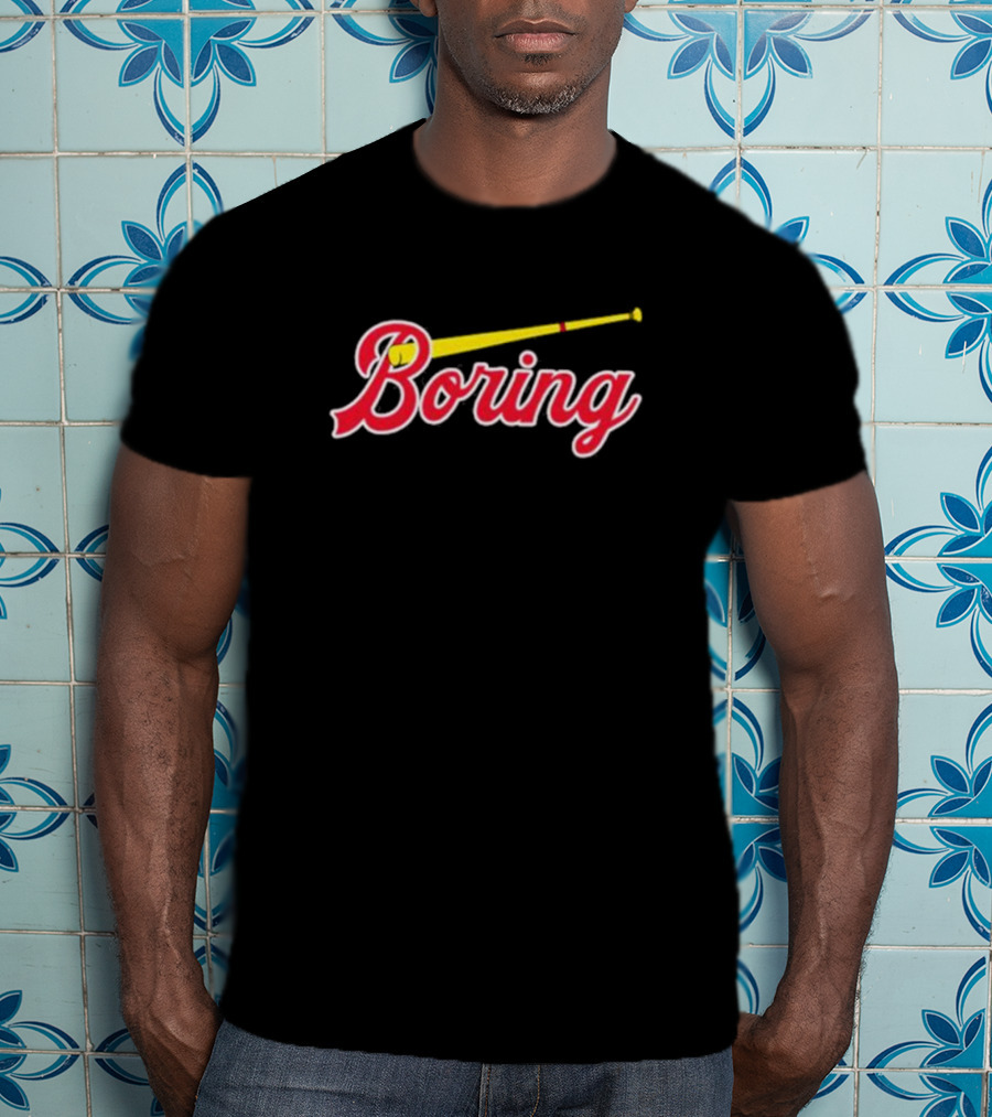 Boring David Kaplan Baseball Bat Script T-Shirt