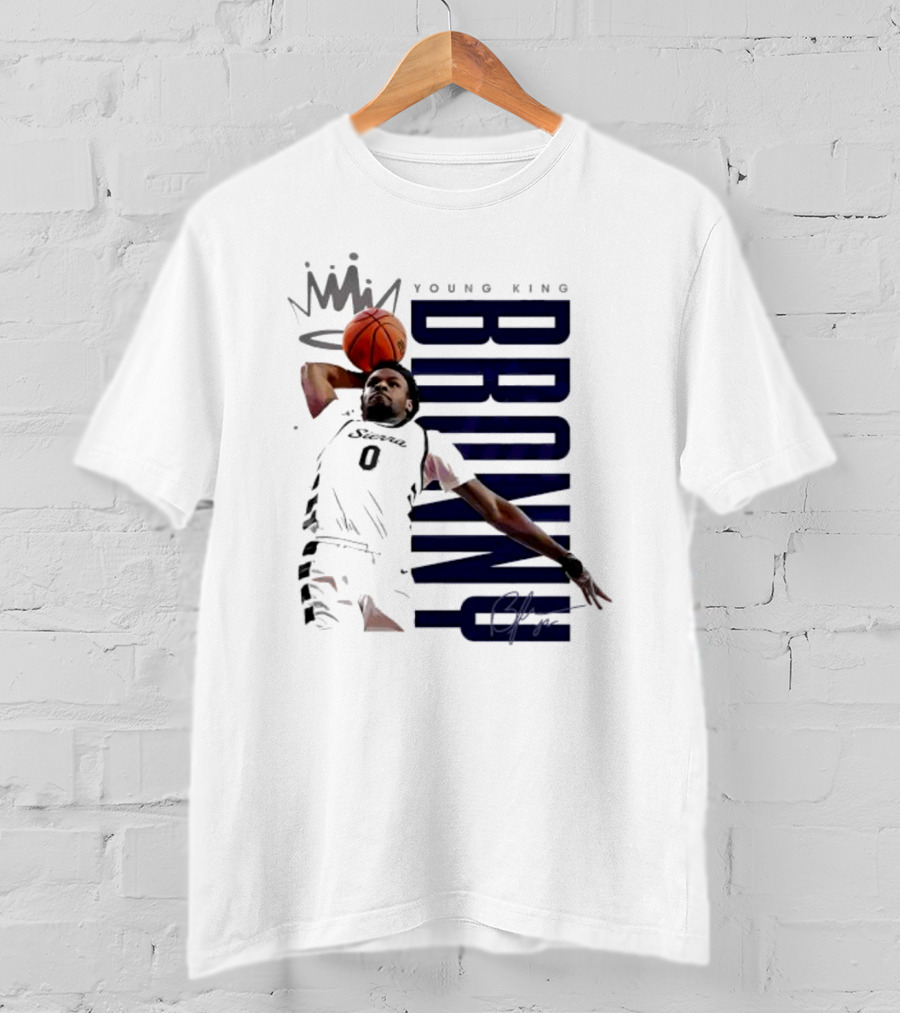 Bronny Young King Basketball Dunk - Crowned Athlete T-Shirt