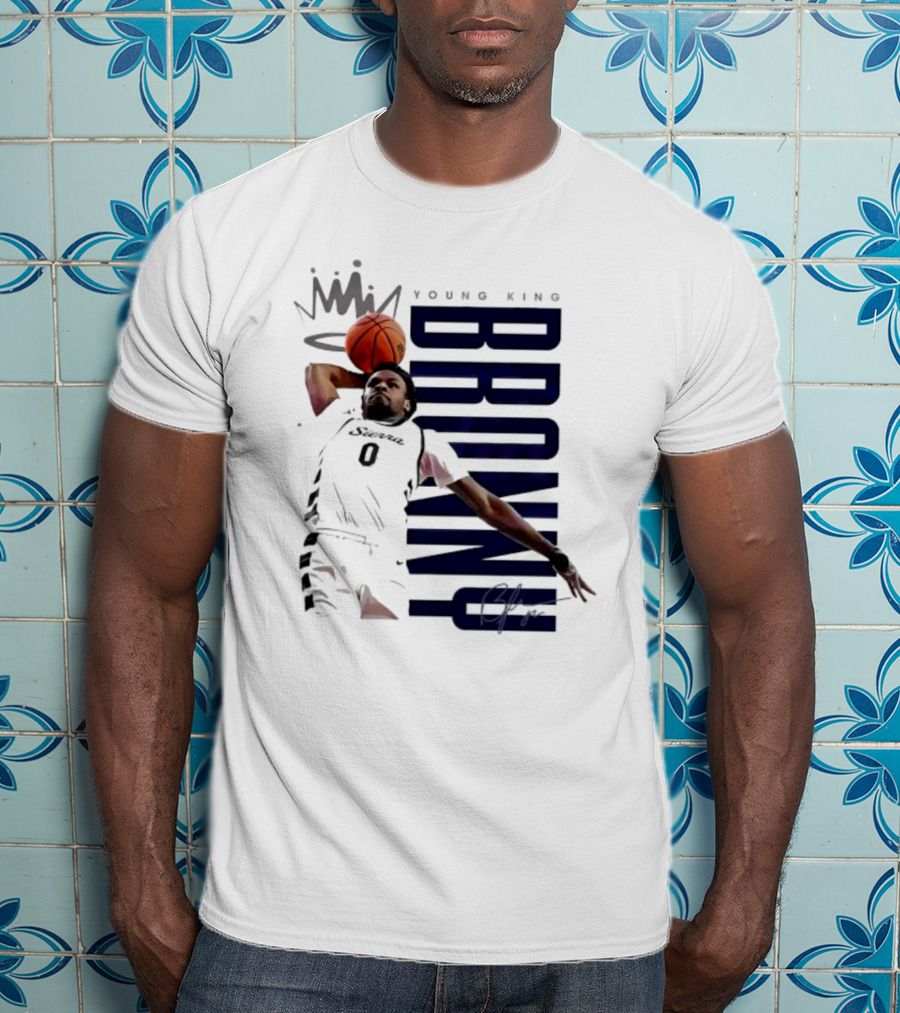 Bronny Young King Basketball Dunk - Crowned Athlete T-Shirt