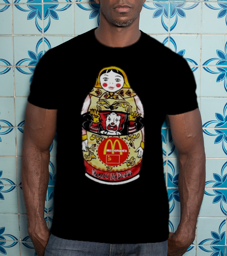 Moscow McDonald's Russian Doll With McDonald's Logo And Ronald McDonald T-Shirt