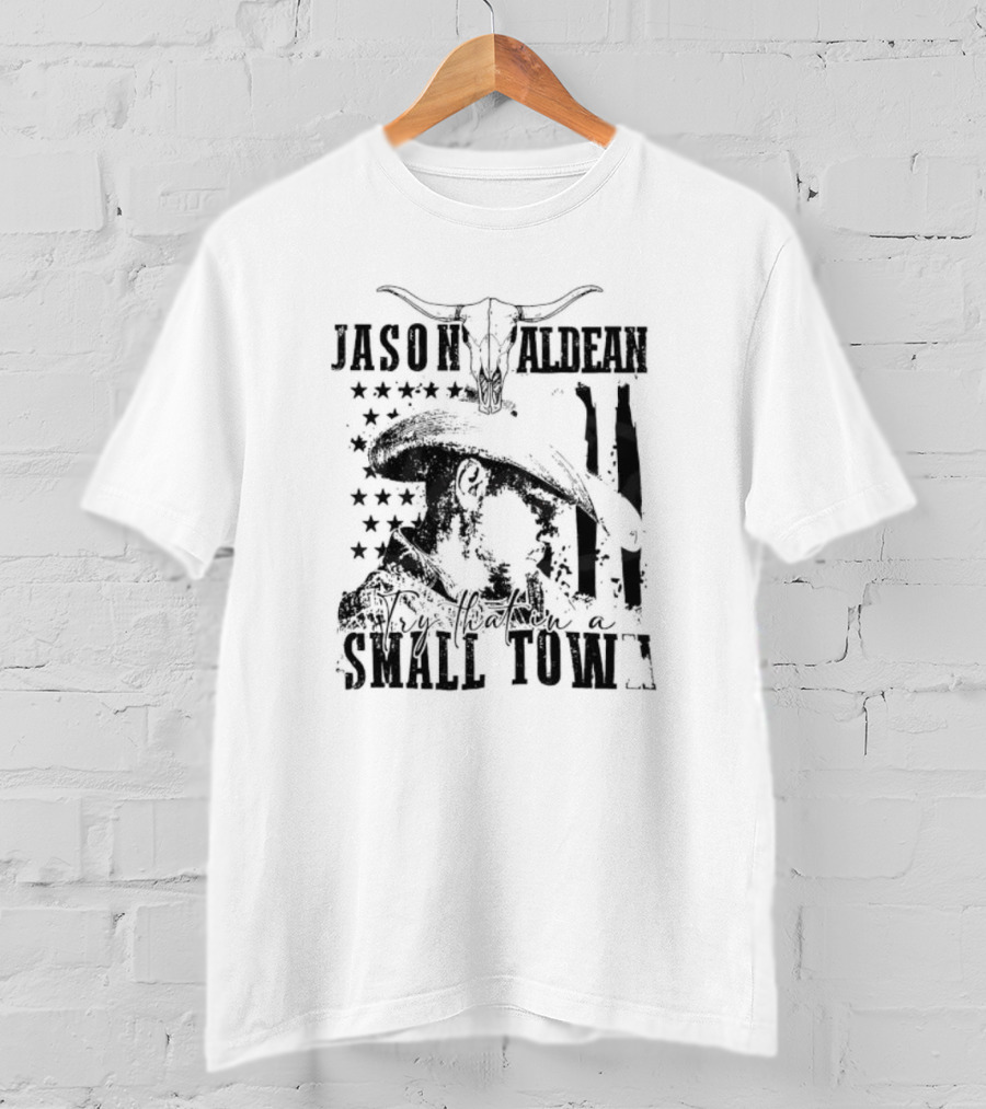 JASON ALDEAN Vintage Bull Skull Try That In A Small Town Limited T-Shirt