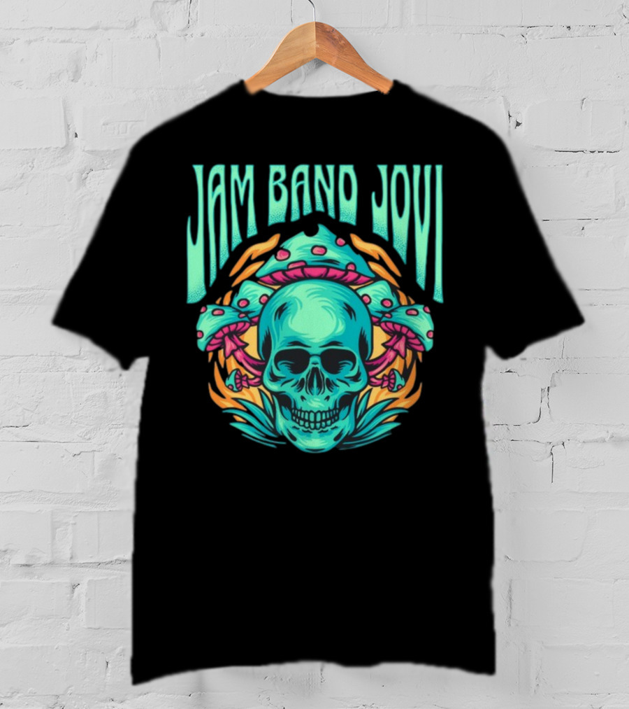 Jam Band Jovi Psychedelic Skull And Mushrooms T-Shirt