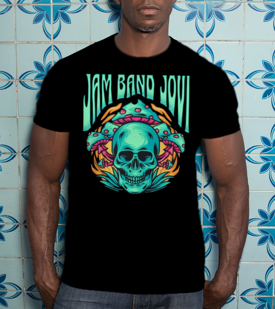Jam Band Jovi Psychedelic Skull And Mushrooms T-Shirt