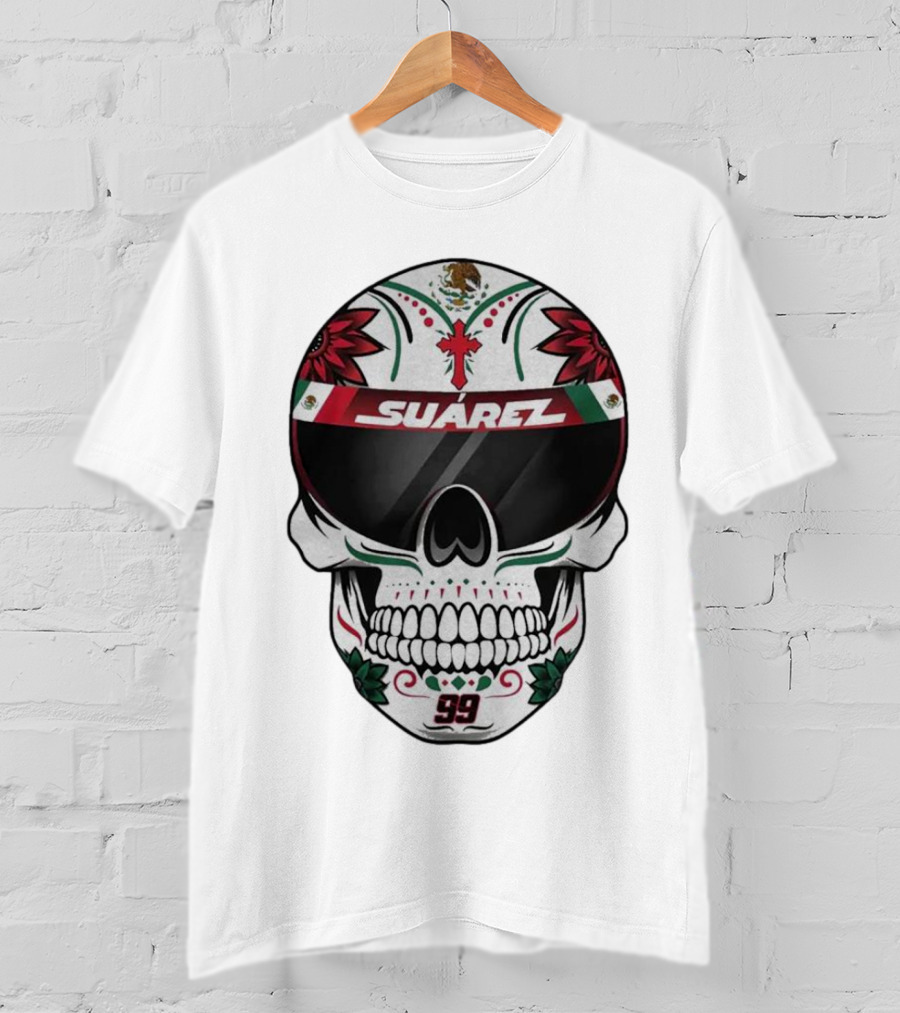 Suarez Racing Helmet Visor Skull With Number 99 T-Shirt
