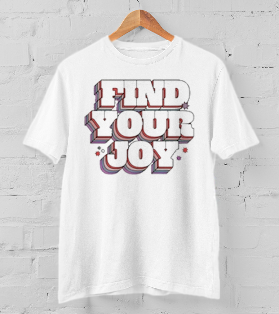 FIND YOUR JOY Retro Multicolor 3D Lettering T-Shirt