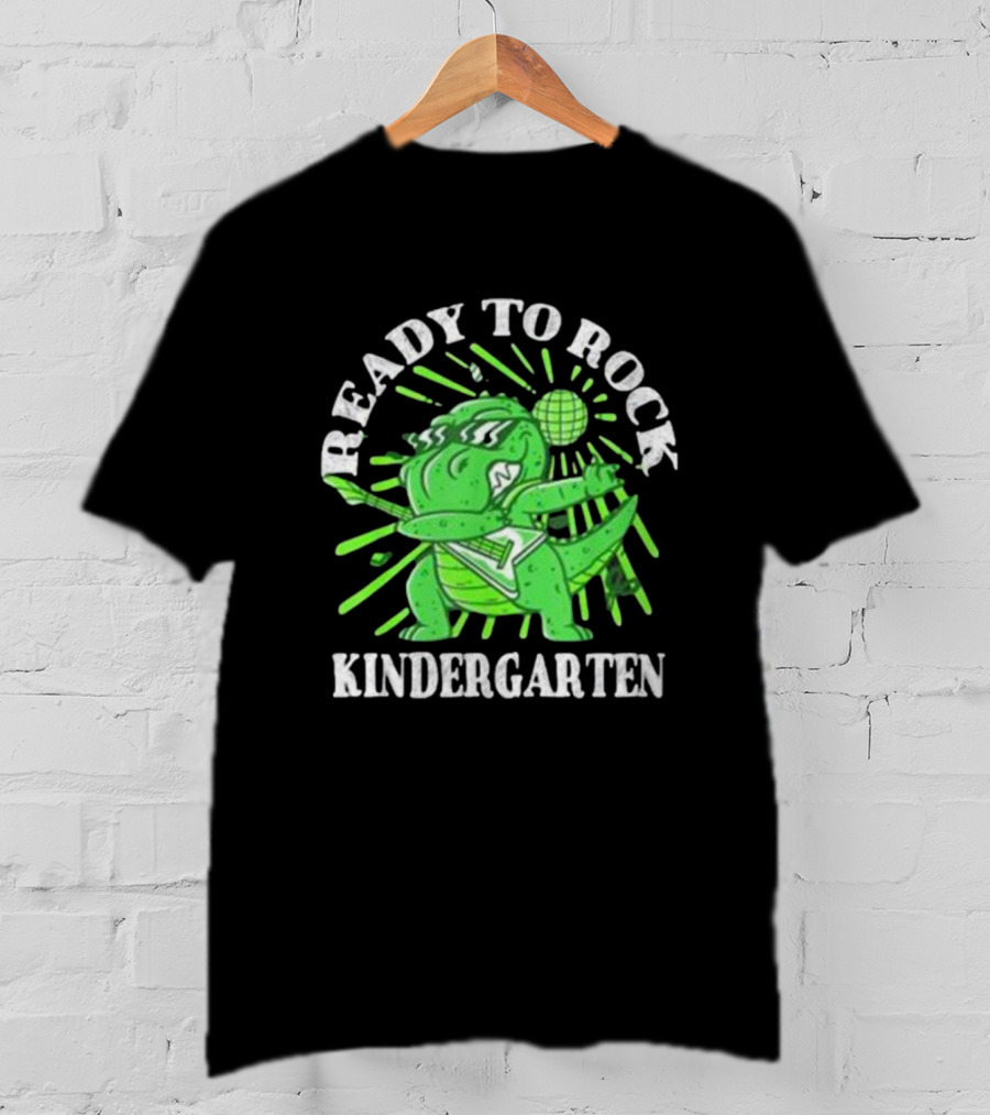 Ready To Rock Kindergarten Rex Guitar Disco Dinosaur T-Shirt