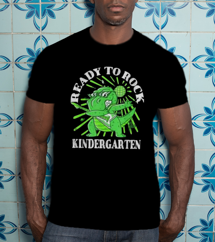 Ready To Rock Kindergarten Rex Guitar Disco Dinosaur T-Shirt