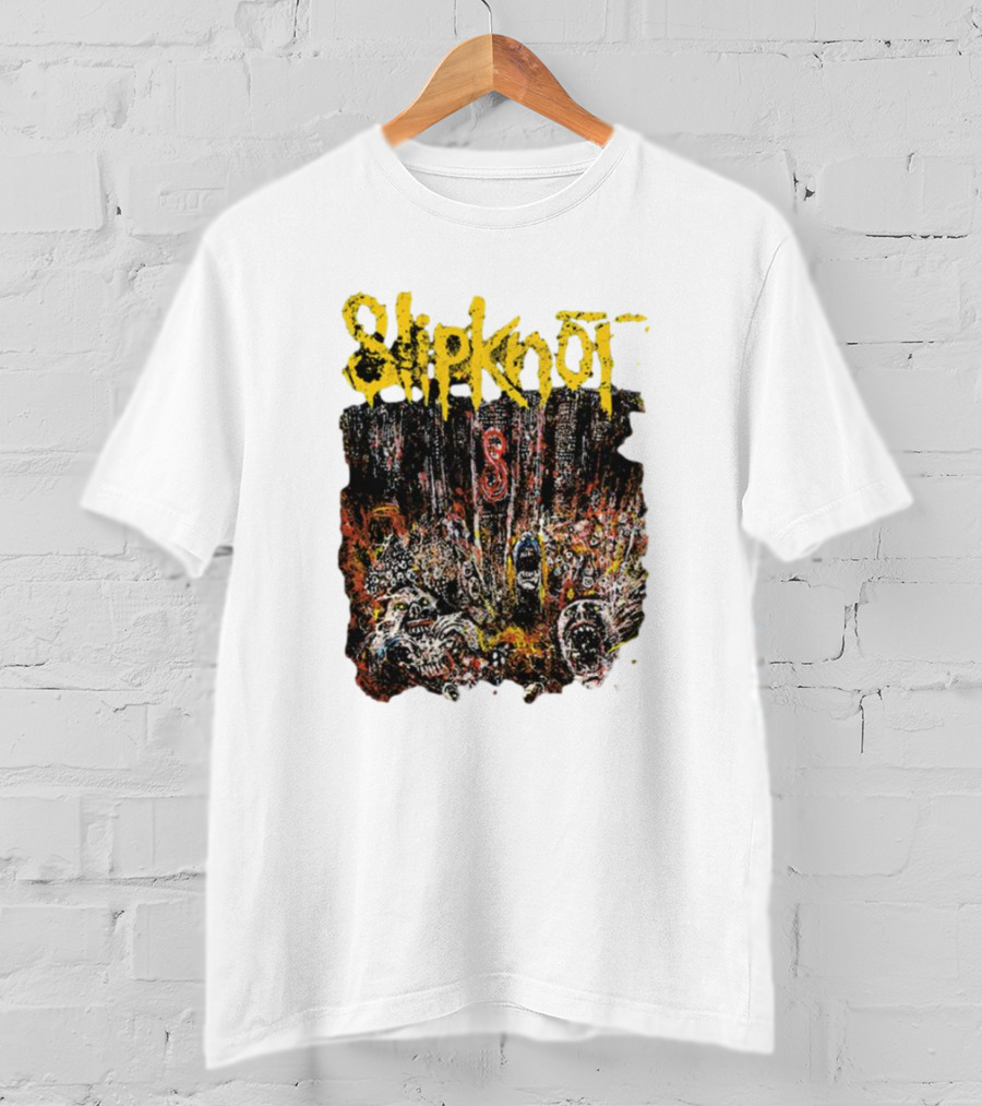 Slipknot Live At MSG Concert Art With Number 8 Grunge T-Shirt