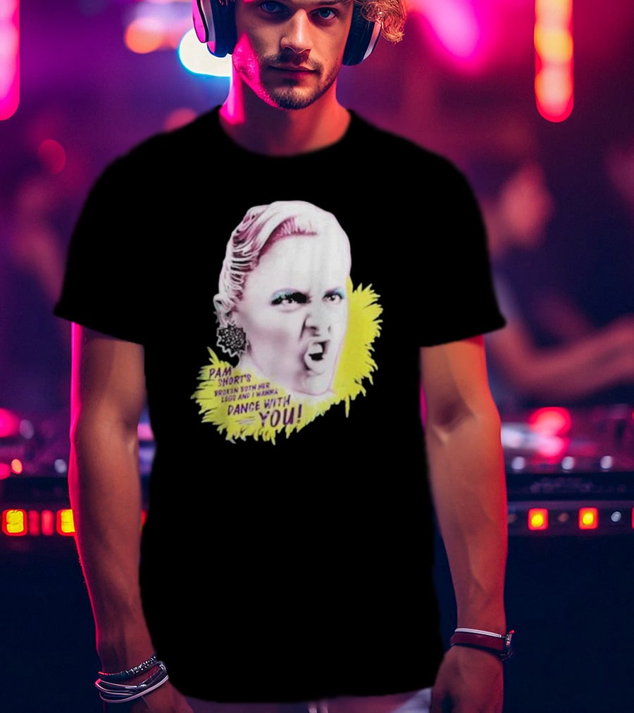 Pam Short’s Broken Both Her Legs And I Wanna Dance With You Nordacious Yellow Burst Expression T-Shirt