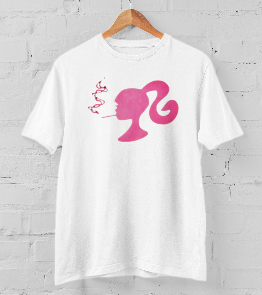 Smoking Pink Silhouette Barbie T-Shirt