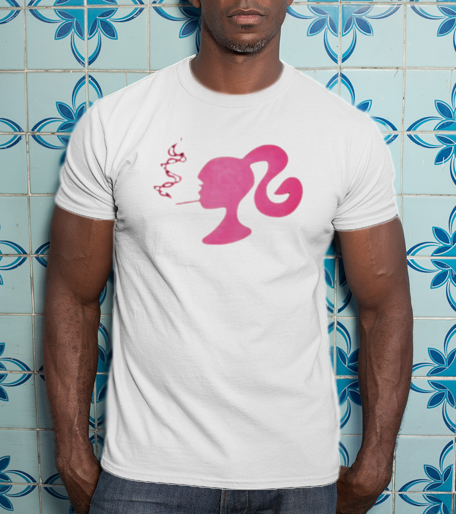 Smoking Pink Silhouette Barbie T-Shirt