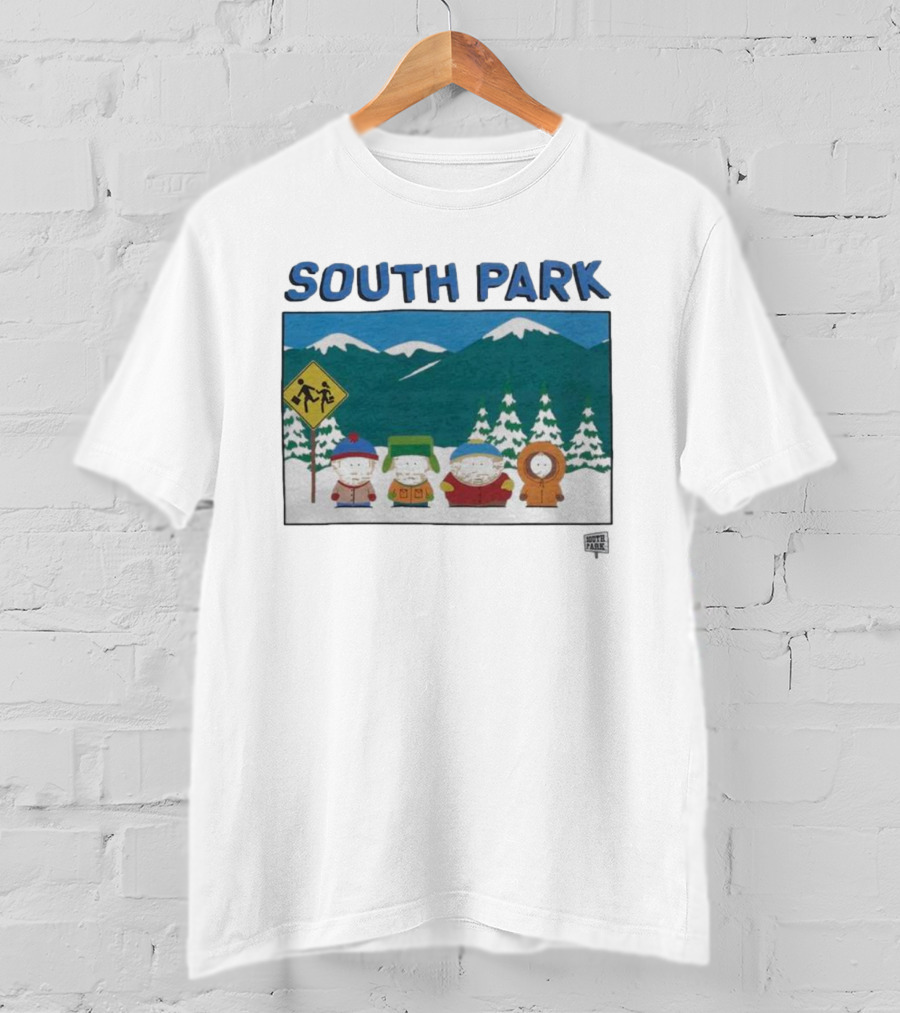 SOUTH PARK Characters In Winter Mountain Scene T-Shirt
