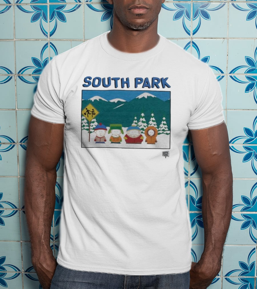 SOUTH PARK Characters In Winter Mountain Scene T-Shirt