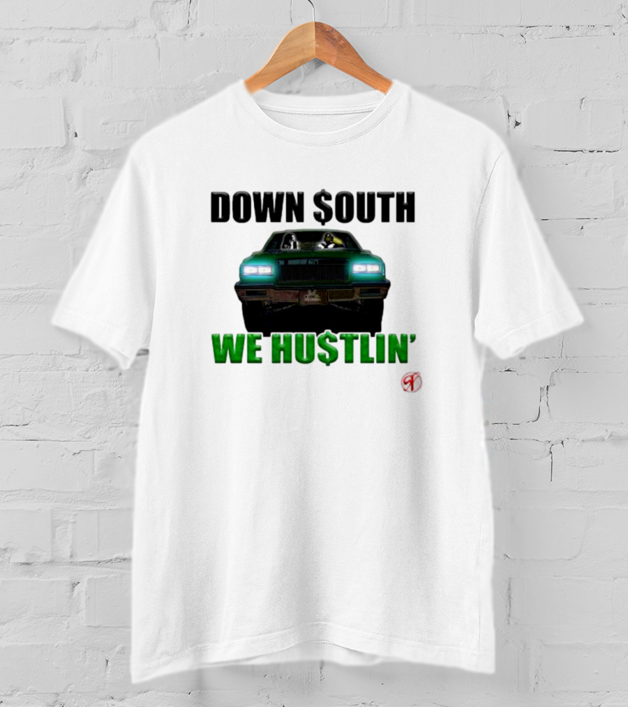 DOWN $OUTH WE HU$TLIN' Riding Classic Car T-Shirt