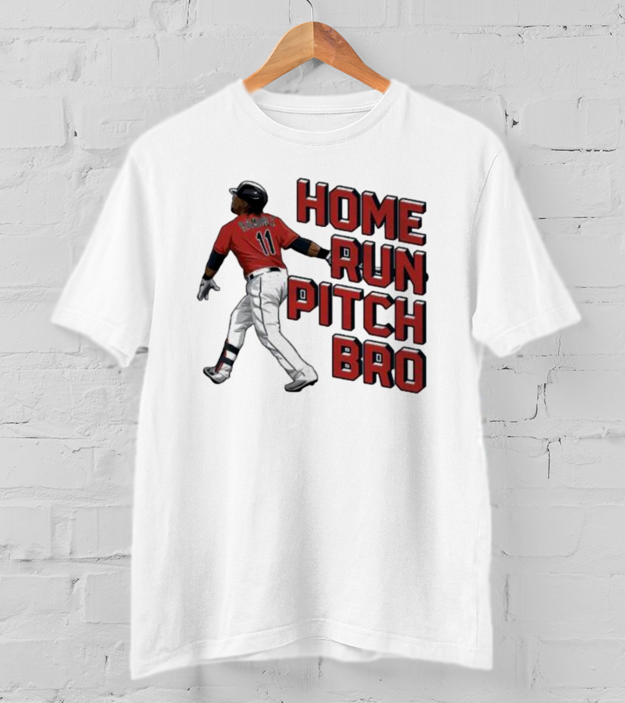 Home Run Pitch Bro Baseball Swing Vintage Red And Black T-Shirt