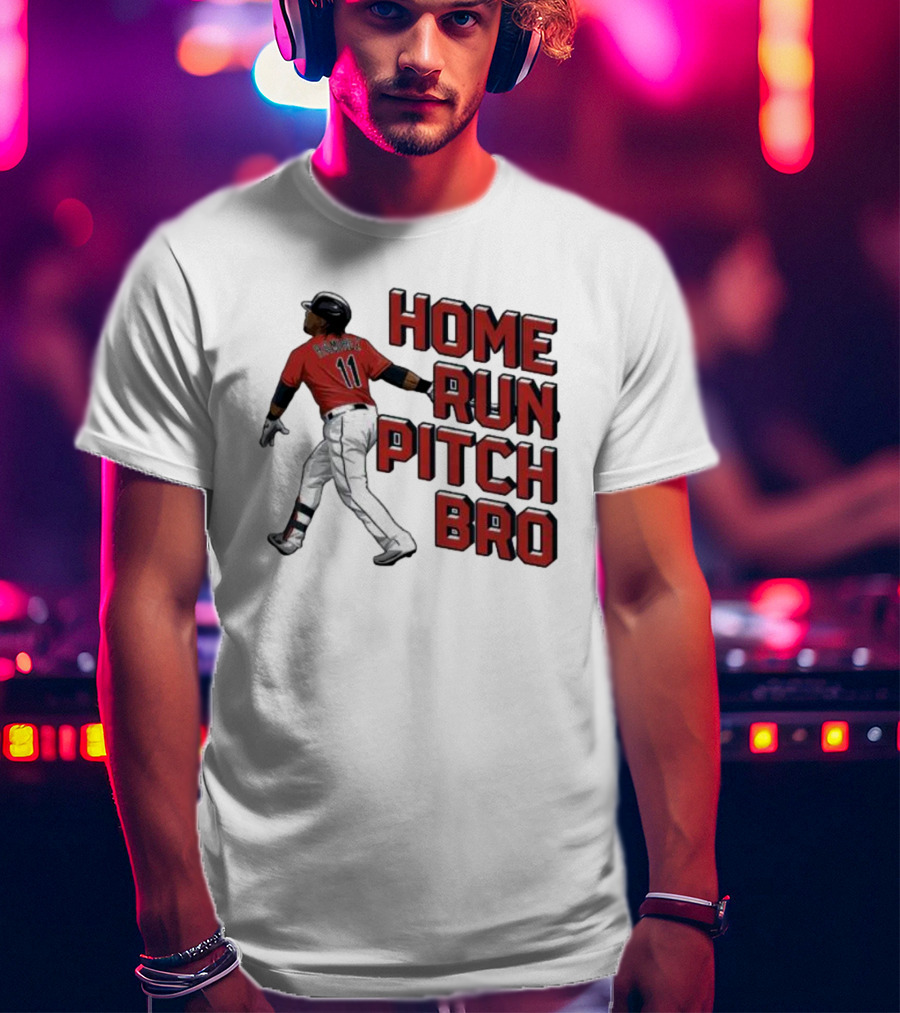 Home Run Pitch Bro Baseball Swing Vintage Red And Black T-Shirt