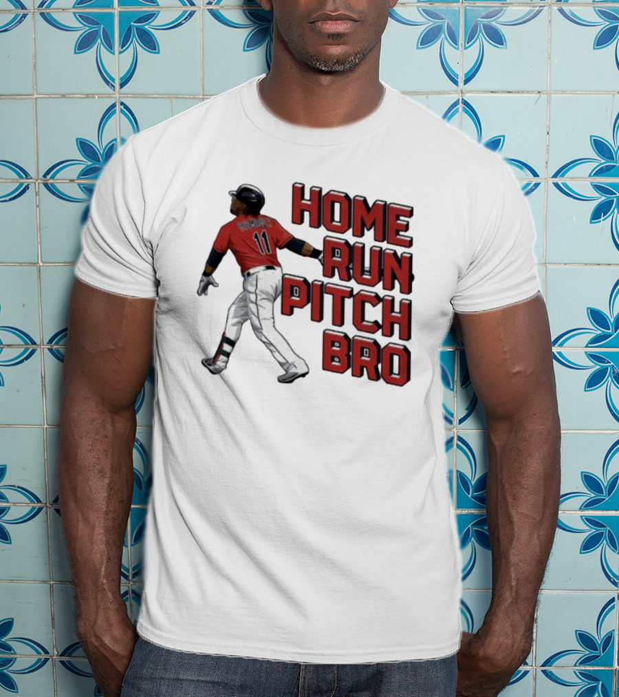 Home Run Pitch Bro Baseball Swing Vintage Red And Black T-Shirt