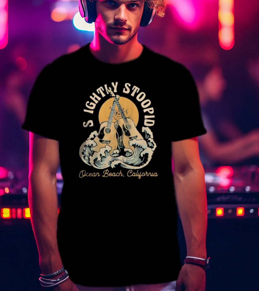 Slightly Stoopid Ocean Beach California Acoustic Wave Guitars T-Shirt
