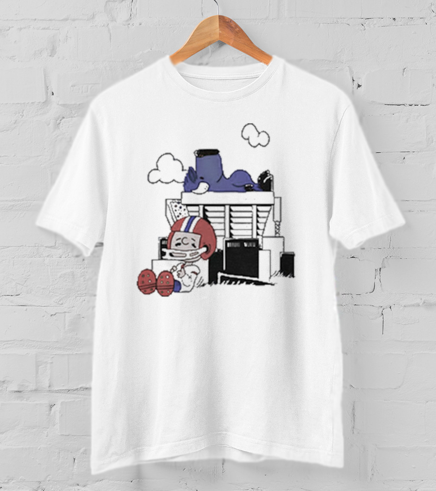 26 Shop Waiting The Season Football-Themed Nostalgic Cloud Scene T-Shirt