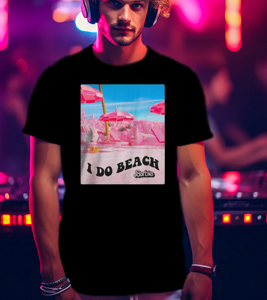 Barbie I Do Beach Movie Pink Umbrella Paradise Scene T-Shirt