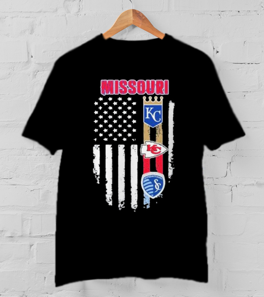 Missouri Kansas City Chiefs Royals Sporting Flag T-Shirt