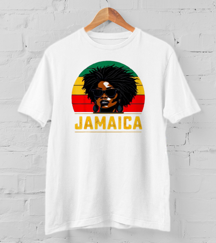 Jamaican Patriotic Women Jamaica Vintage T-Shirt