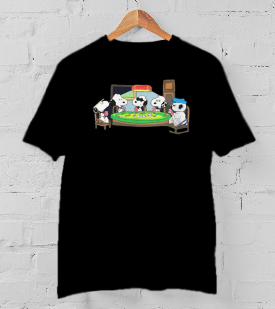 Scott Cawthon Peanuts Snoopy Playing Poker Scene T-Shirt