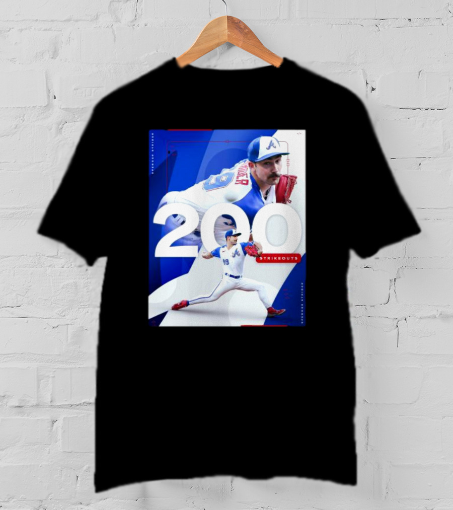 Spencer Strider 200 Strikeouts Season Braves Pitcher Milestone T-Shirt