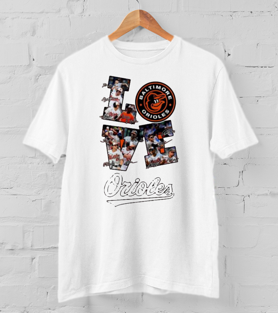 Baltimore Orioles Love Team Personalized Orange Players T-Shirt