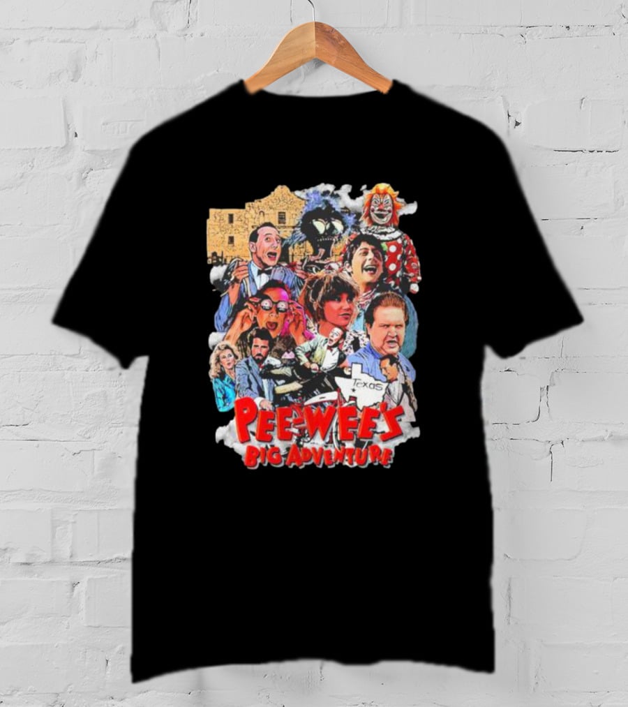 Pee Wee's Big Adventure Vintage Paul Reubens Texas Collage T-Shirt