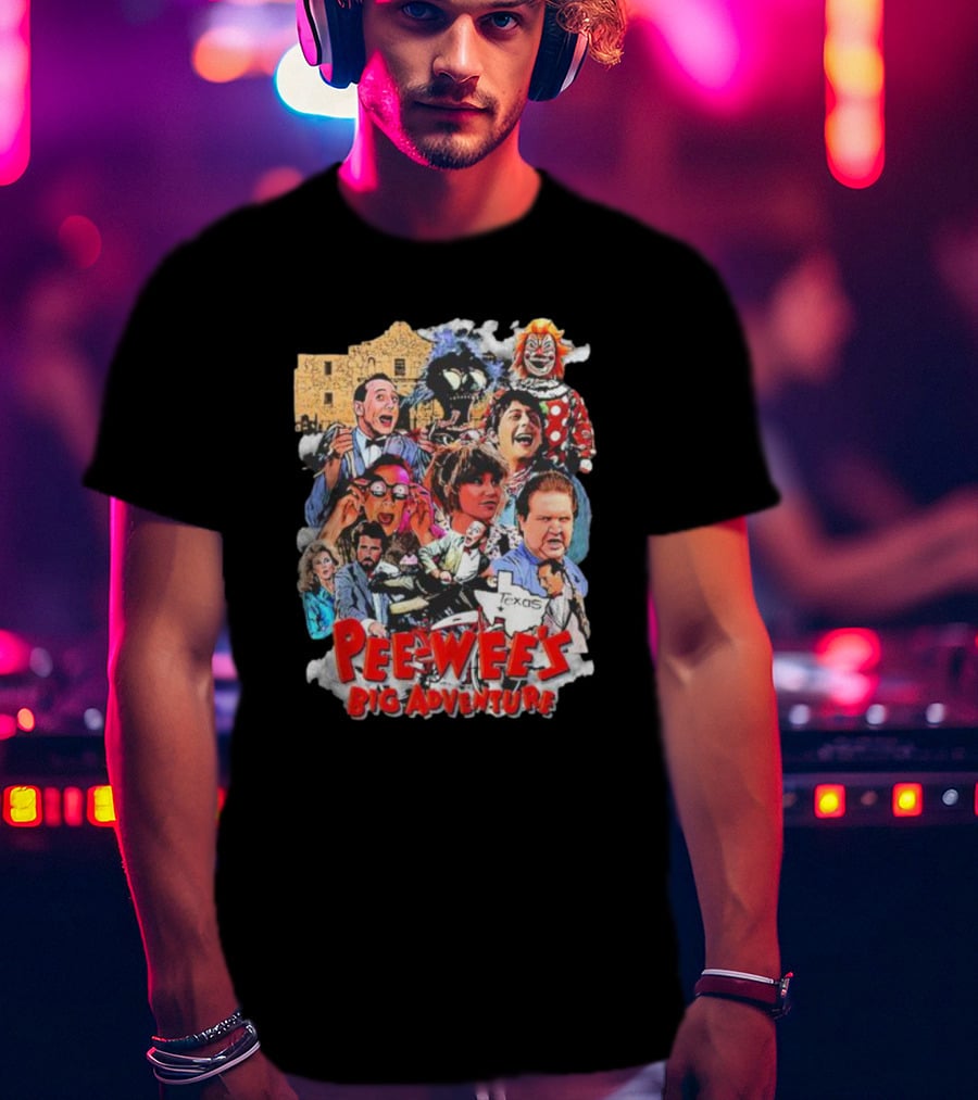 Pee Wee's Big Adventure Vintage Paul Reubens Texas Collage T-Shirt