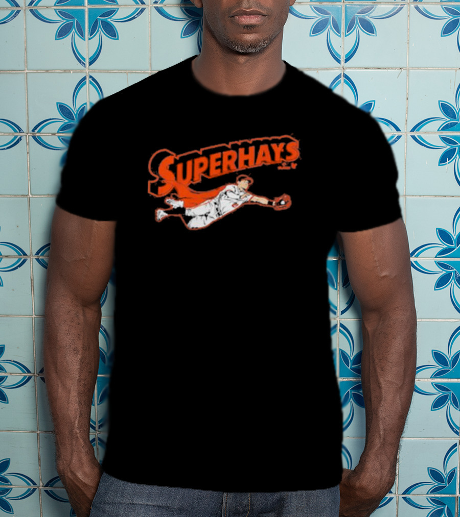 Superhays Austin Hays Baseball Flying Action T-Shirt