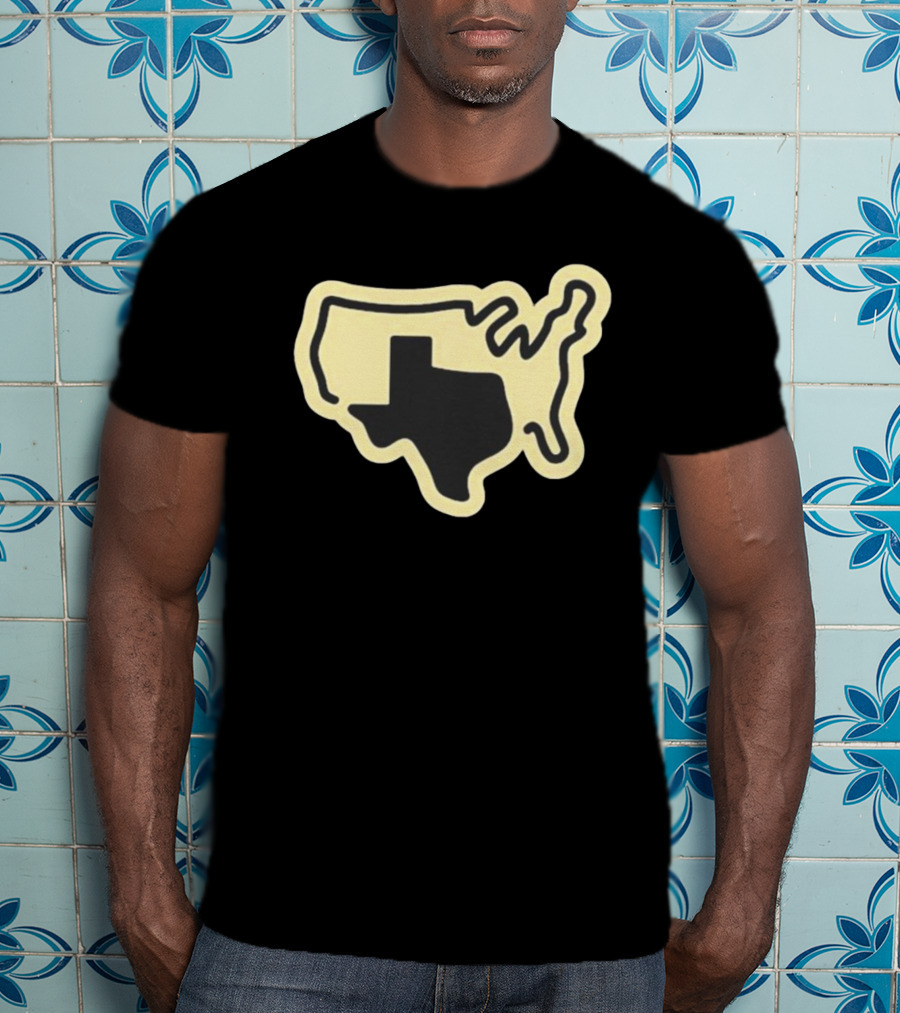 Tan Grand Texas State Silhouette Map USA Shape T-Shirt