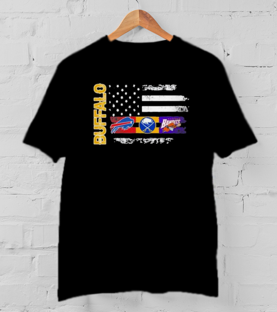 Buffalo Bills Sabres Bandits US Flag Buffalo T-Shirt