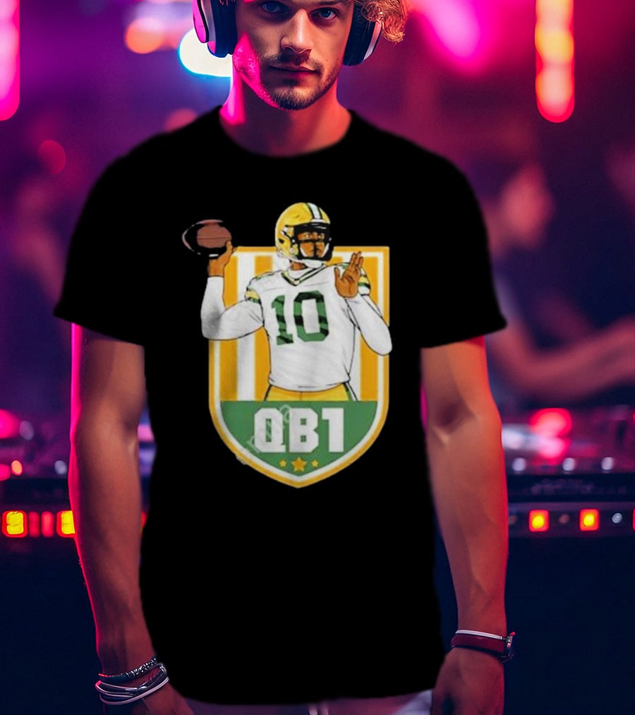 Cheeseheadtv QB1 Green And Gold Football Number 10 T-Shirt