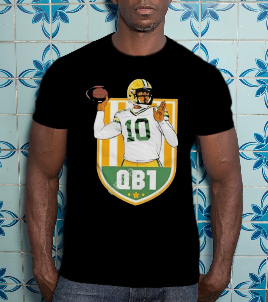 Cheeseheadtv QB1 Green And Gold Football Number 10 T-Shirt