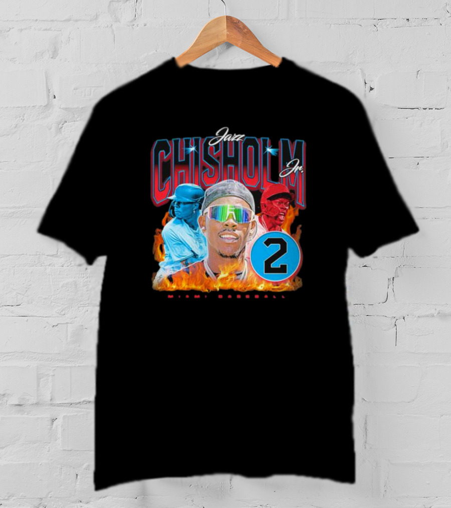 Jazz Chisholm Jr. Miami Baseball 90s Number 2 T-Shirt