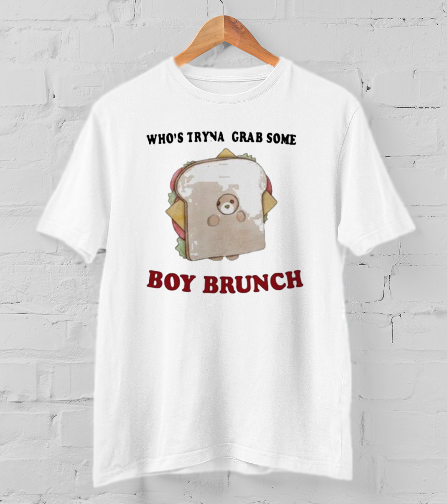 Jmcgg Who’s Tryna Grab Some Boy Brunch Sandwich Bear T-Shirt
