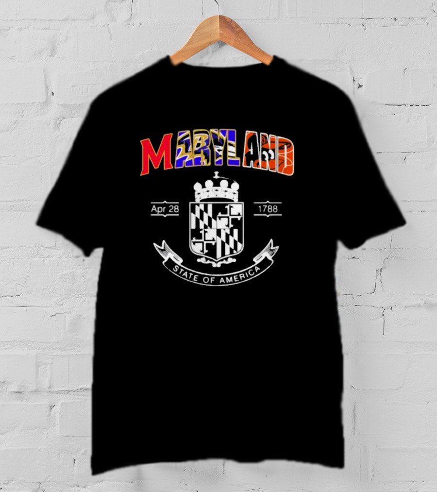 Maryland Apr 28 1788 State Of America Team Sport Emblem Heritage T-Shirt
