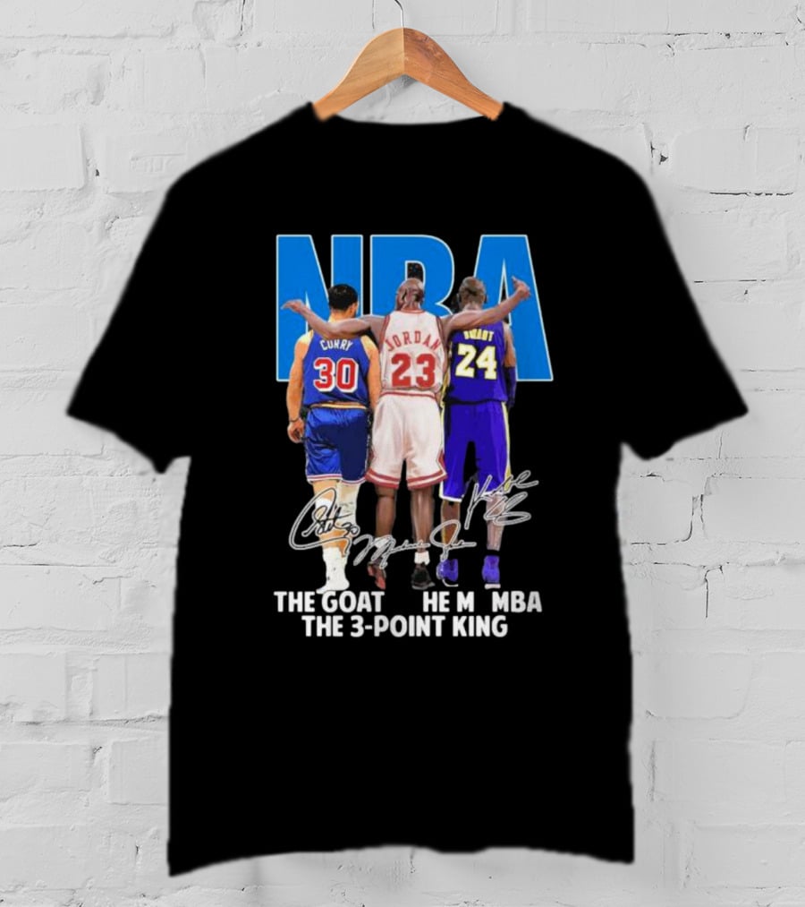 NBA Curry Jordan Bryant The Goat The Mamba The 3-Point King Signature T-Shirt