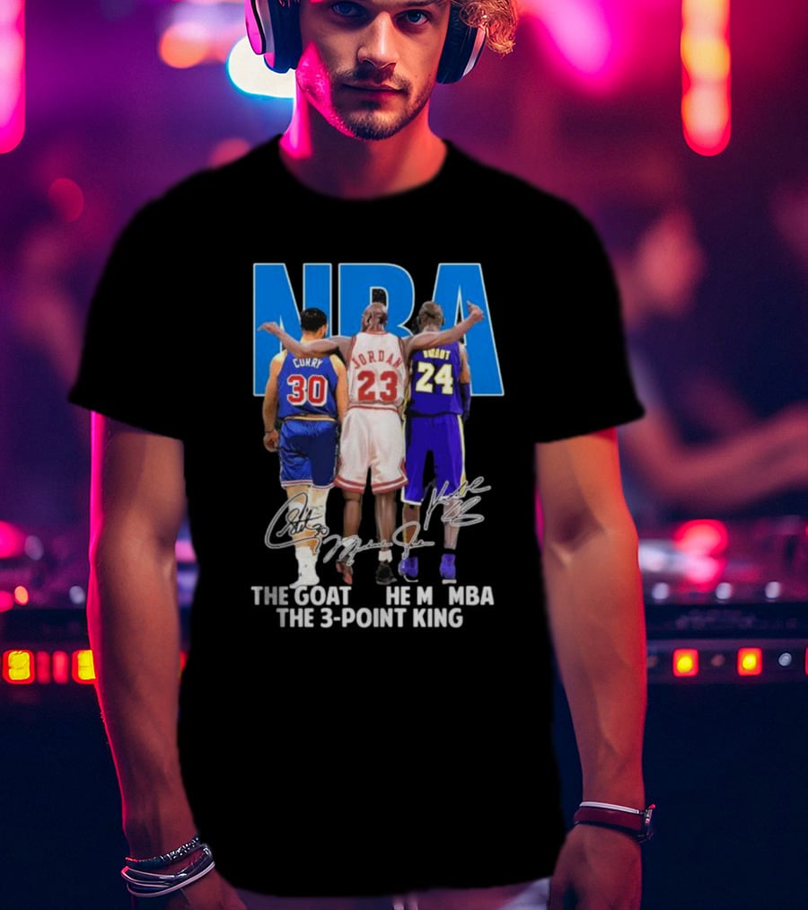 NBA Curry Jordan Bryant The Goat The Mamba The 3-Point King Signature T-Shirt