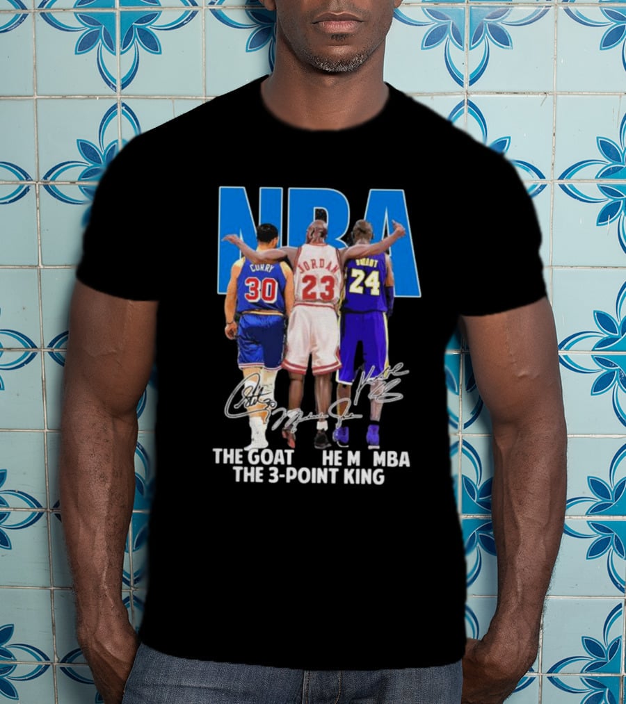 NBA Curry Jordan Bryant The Goat The Mamba The 3-Point King Signature T-Shirt