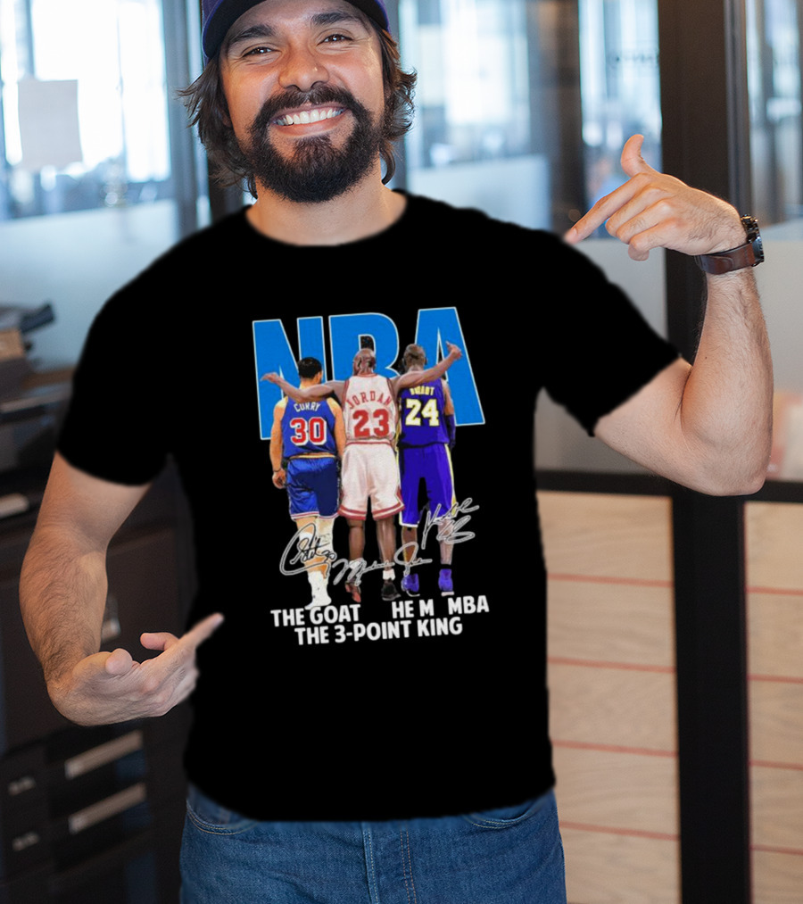 NBA Curry Jordan Bryant The Goat The Mamba The 3-Point King Signature T-Shirt
