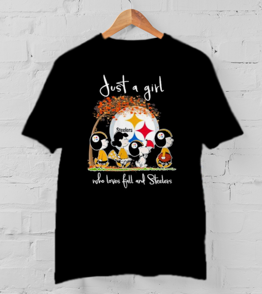 Just A Girl Who Loves Fall And Steelers Peanuts T-Shirt