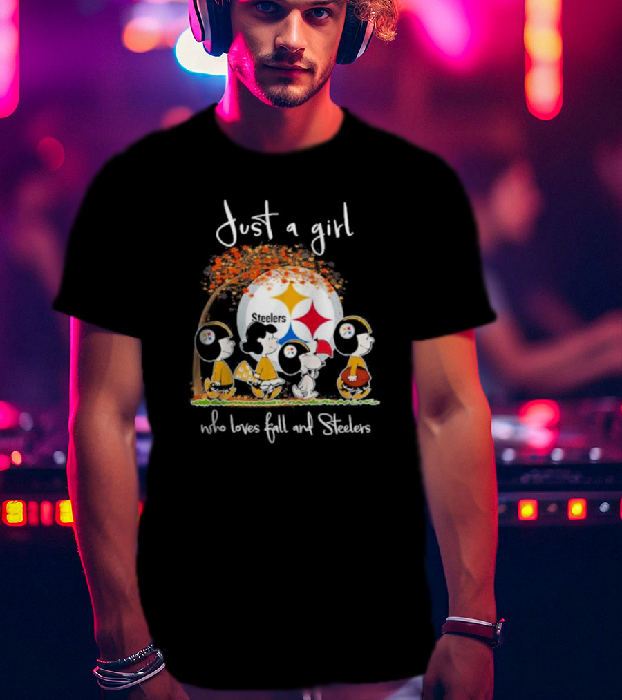 Just A Girl Who Loves Fall And Steelers Peanuts T-Shirt