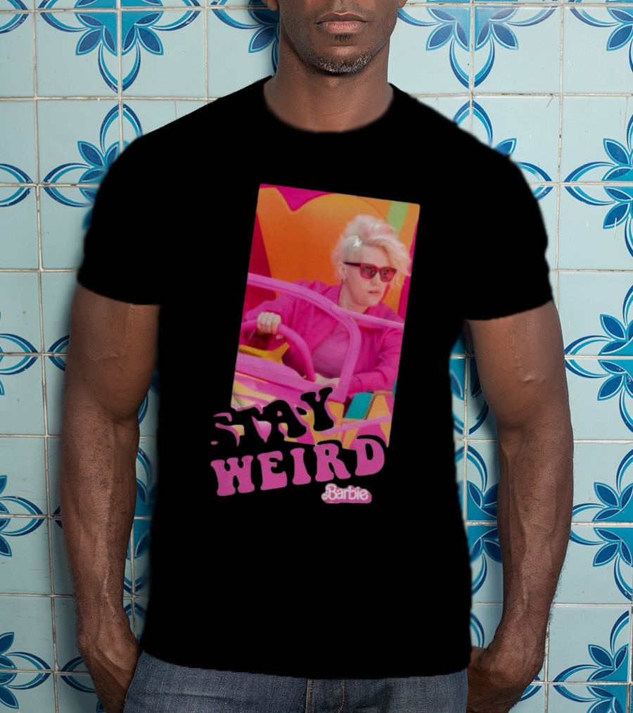 Barbie Movie Stay Weird Pink Jacket Sunglasses T-Shirt