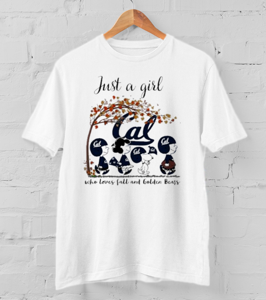 Just A Girl Who Loves Fall And Cal Golden Bears Peanuts T-Shirt