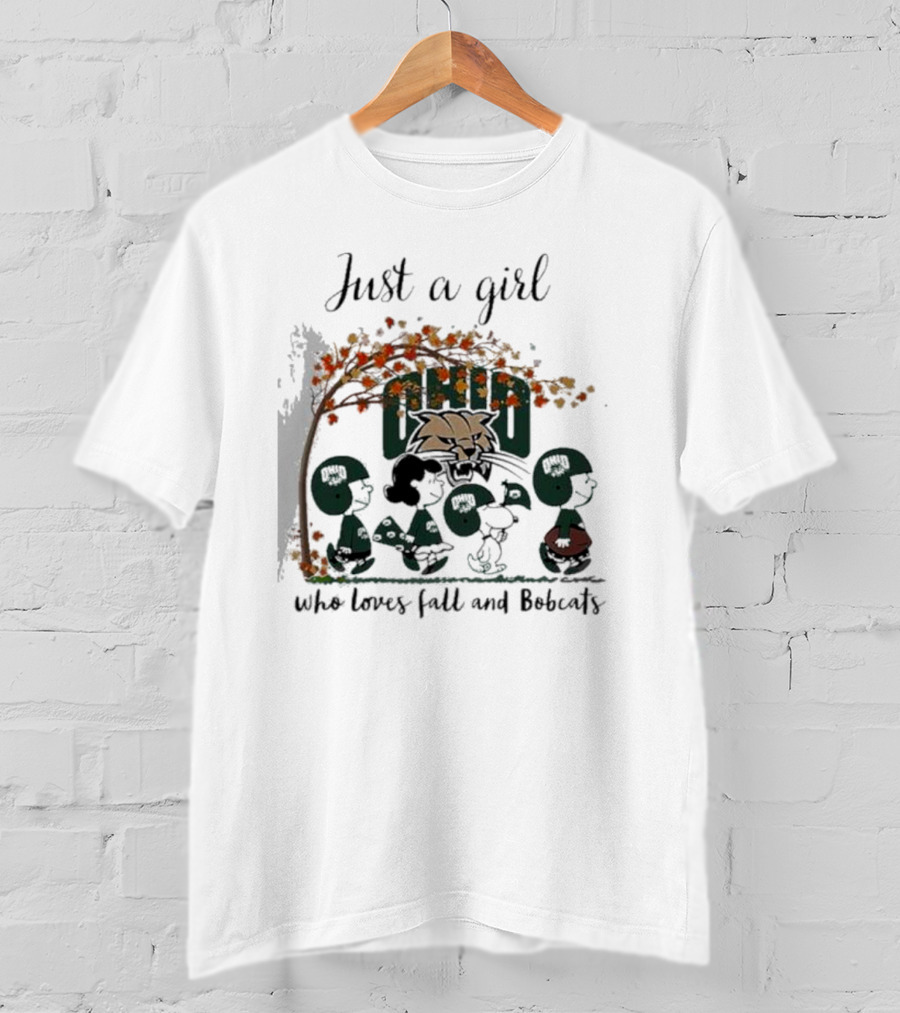 Just A Girl Who Loves Fall And Bobcats T-Shirt