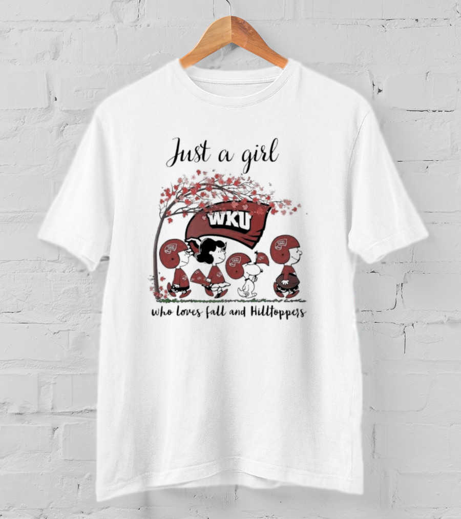 Just A Girl Who Loves Fall WKU Hilltoppers Peanuts T-Shirt