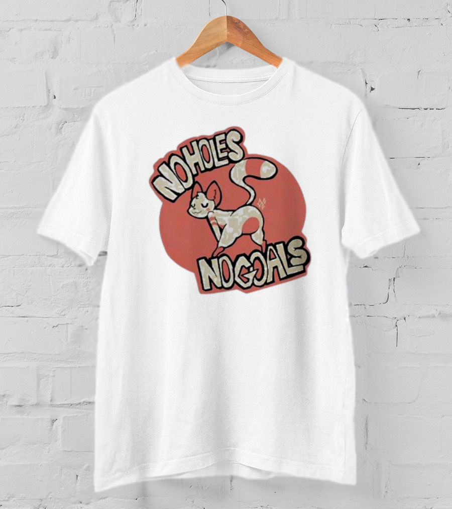 Sockfox No Holes No Goals Fox Graphic Red Circle T-Shirt